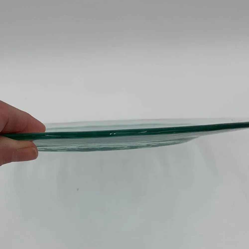 Authentic Recycled Glass Dinner Plates – Green Embossed, Made in Spain ONE plate